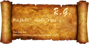 Rajkó György névjegykártya